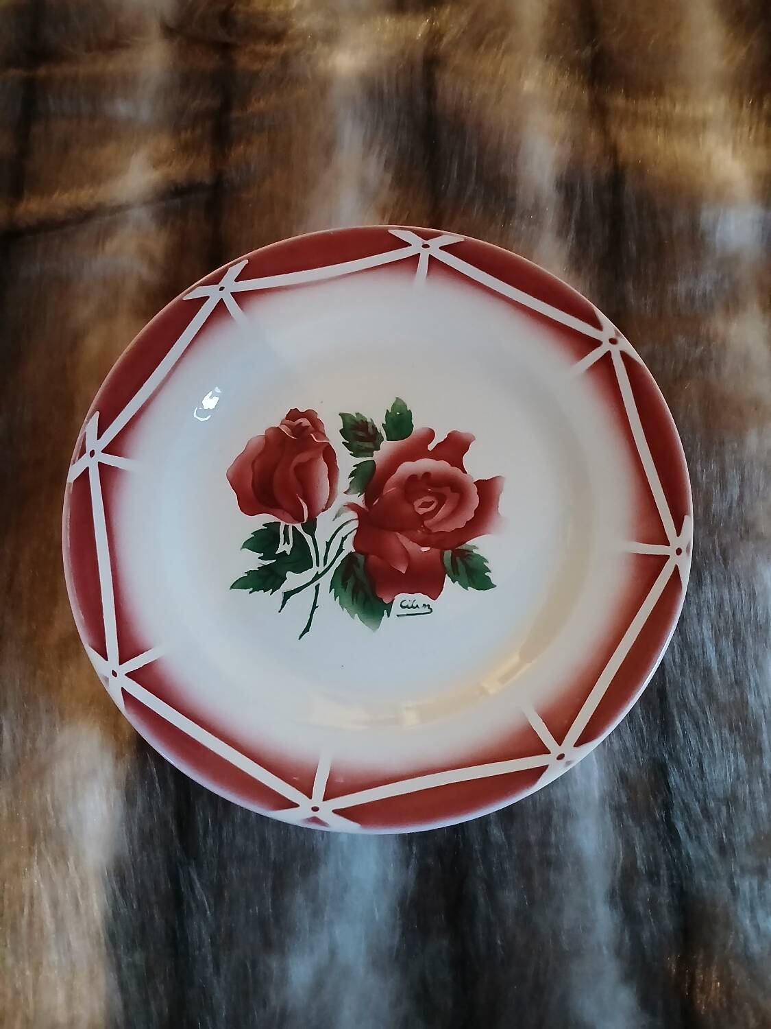 6 assiettes à dessert anciennes Digoin et Sarreguemines