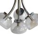 Gaetano Sciolari attr. four arm Murano glass chrome chandelier, 1970s