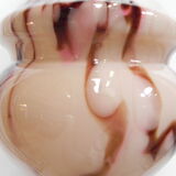 Art Deco hanging lamp with marbled salmon-coloured shade
