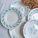 Assiettes creuses bleu vintage