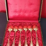 6 silver and vermeil spoons
