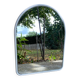 Vintage Space Age mirror / 70s rounded white tubular frame — 71 x 55
