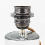 Daum France, cylindrical bubble glass lamp, circa 1975