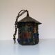 Peter Marsh porch lantern, colored glass, lead and Hammered Sheet metal, 1950s Arts & Crafts