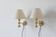 24 carat gold plated teardrop wall lamps by Hugo Asmussen, Denmark, 1970s, set of 2