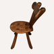 Brutalist Wabi Sabi milking stool or chair, France ca 1950