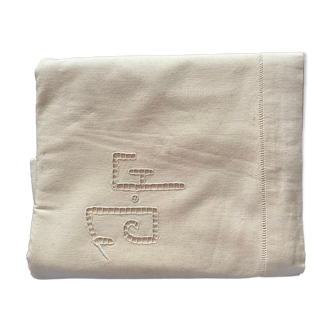 Old embroidered sheet monogram