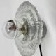 Thick structured ice glass wall light flush mount by Peill & Putzler, 1970s
