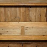 Antique Victorian pine governess buffet with sliding shelf.
