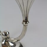 Paire de chandeliers candélabres avec porte-bougie double fait d'argent