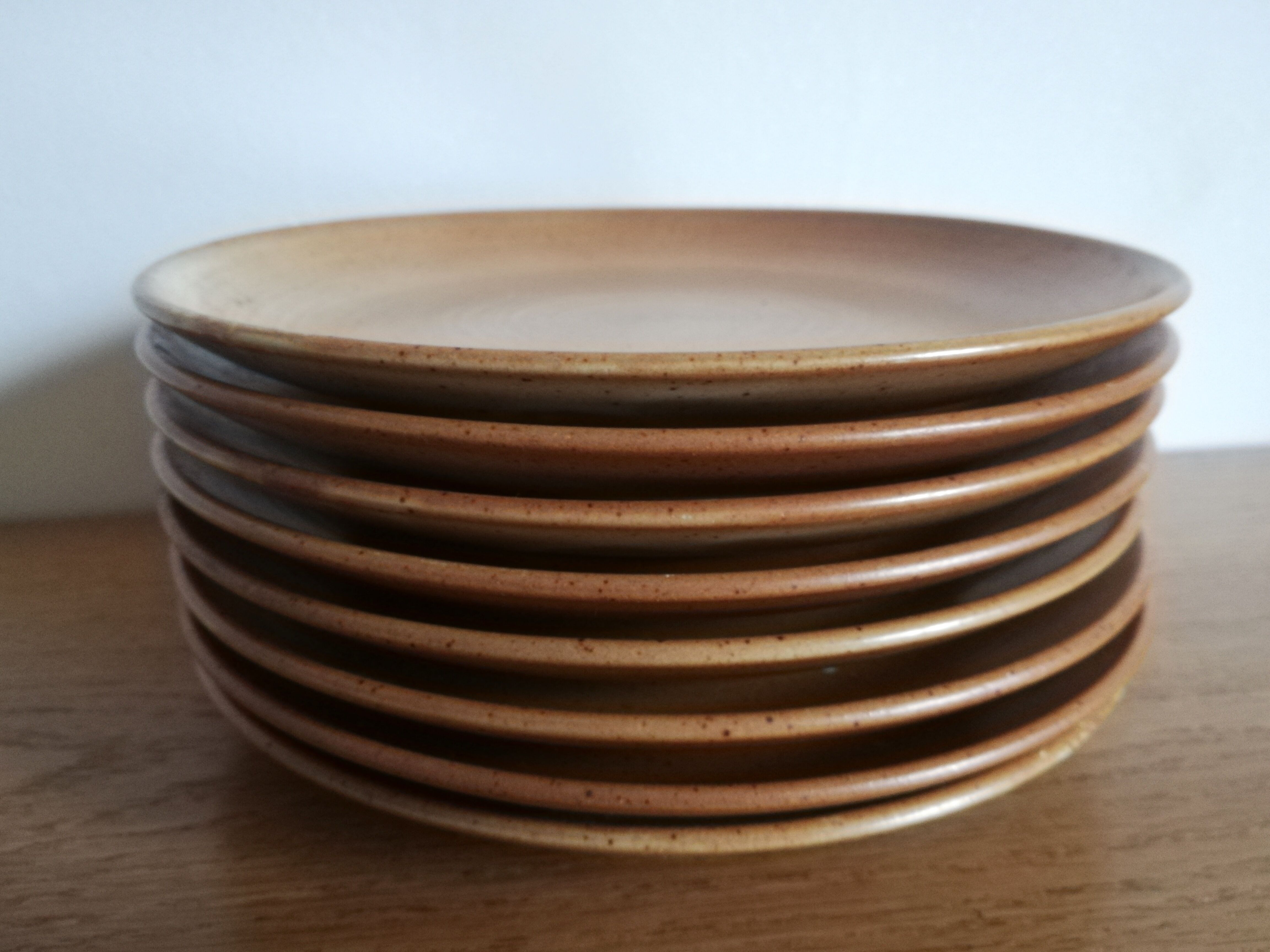 Set 8 plates for dessert sandstone Village NCF France