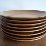 Set 8 plates for dessert sandstone Village NCF France