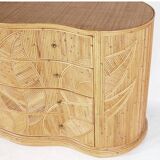 Rattan “leaf” chest of drawers