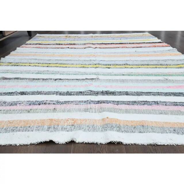 Vintage Turkish Oushak Handmade Wool Cotton Area Rug 158x263
