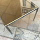 Table basse rectangulaire métal et verre St Gobain bleuté gris 1970