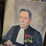 Portrait de juge magistrat notable signé Louis Flot peintre lorrain 1937