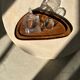 Trio de plateaux ou coupelles de forme triangulaire arrondi en teck monoxyle