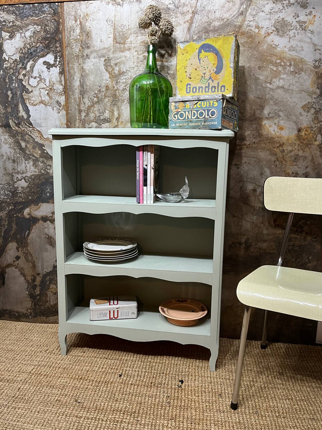 Celadon green bibus bookcase
