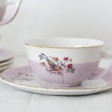 Set of 4 cups and sub-cups Moulin des Loups, vintage