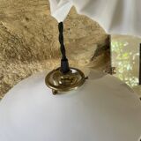 Pair of opaline pendant lights