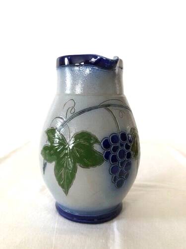 Blue Alsace sandstone pitcher signed Fortuné Schmitter