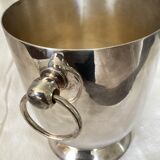 Champagne bucket in silver metal with two handles dimension: height -18cm- diameter -22 cm-