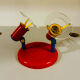 Brilliant Red & Blue Vintage Ceiling Light 1980s Germany
