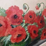 Oil on canvas painting "red poppies" signed