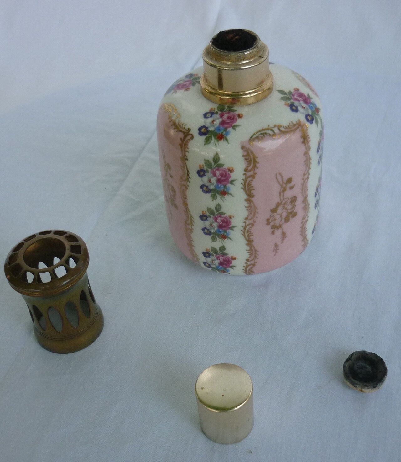 Berger lamp flowered porcelain