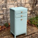 Commode de salle de bain vintage vert grisé