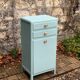 Vintage gray green bathroom chest of drawers