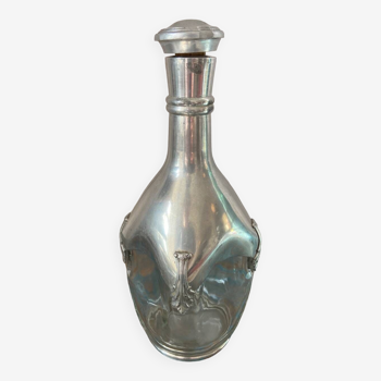 Carafe à whisky en verre et étain