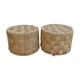 Pair of braided rope ottoman stools