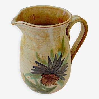 Water or wine pitcher in polychrome glazed ceramic, probably a work of Vallauris.