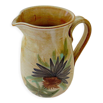 Water or wine pitcher in polychrome glazed ceramic, probably a work of Vallauris.