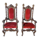 Pair of antique armchairs, carved in walnut