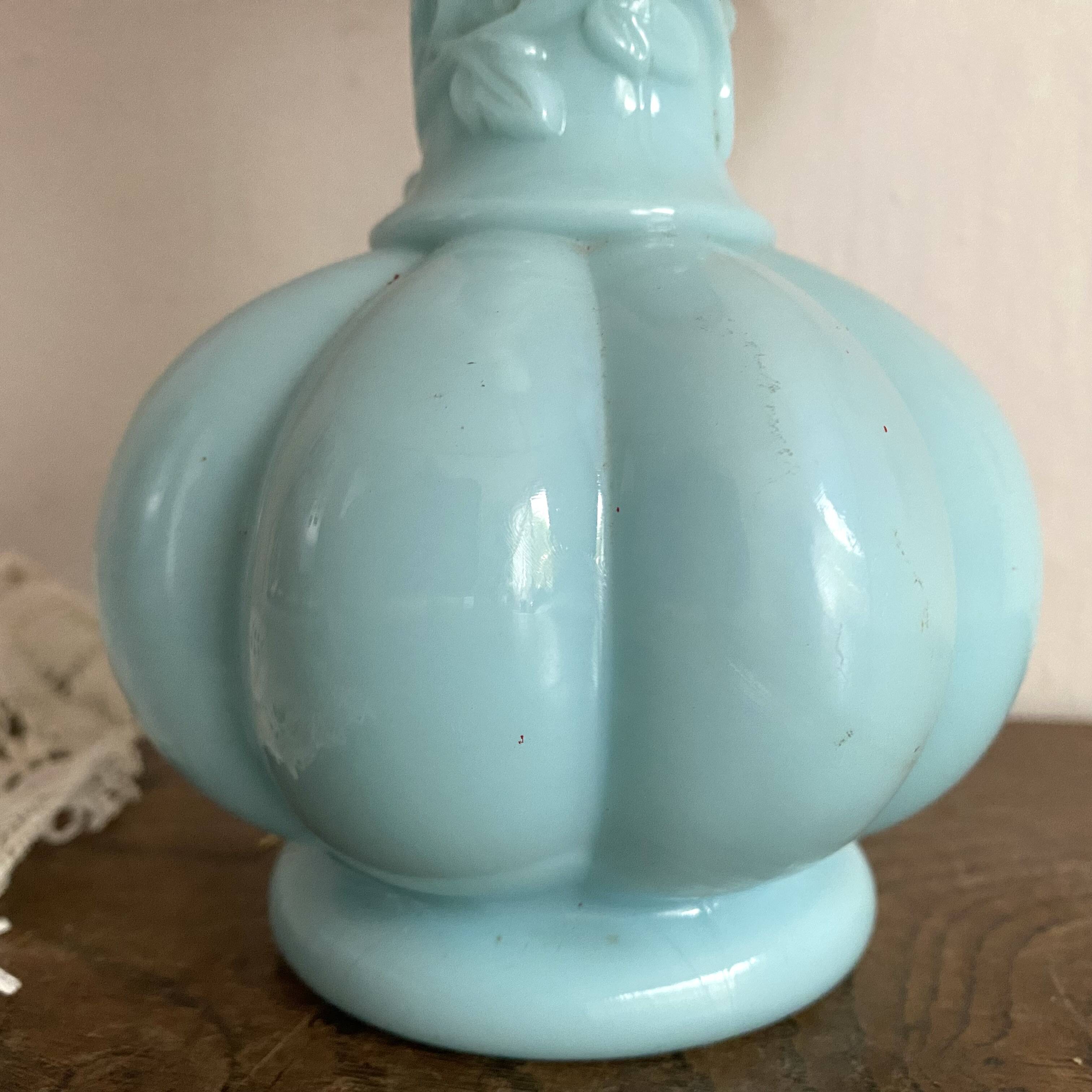 Sky blue opaline bedside lamp