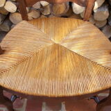 Pair of Provençal-style armchairs seaters in straw