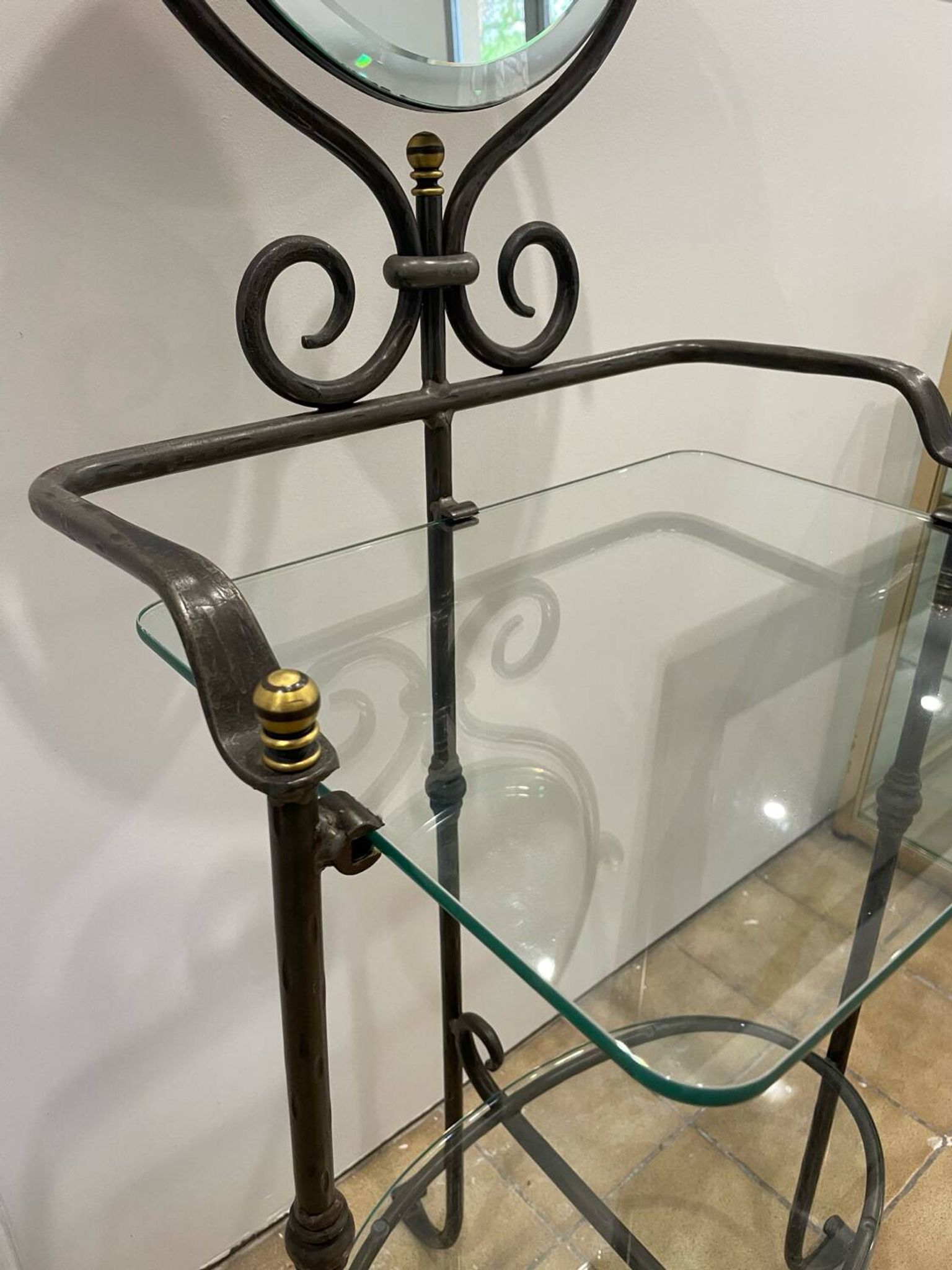 Serviteur de salle de bain en fer forgé