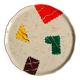 Large Longwy dish, hand-painted Harlequin model