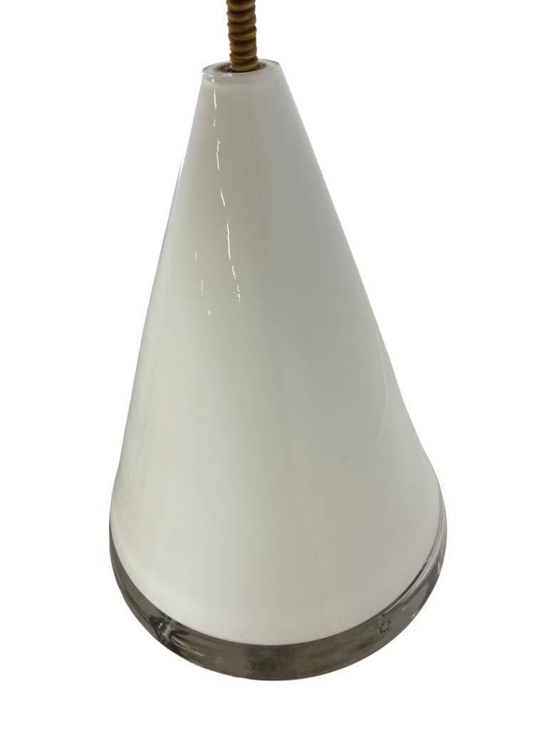 Vintage XL glass pendant light / cone / Renato Tosi for Leucos