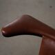 Hans Olsen, Set of 4 Frederik VII dining chairs, oak and leather, mid-20th century