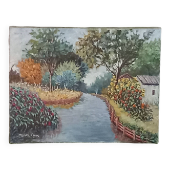 Oil on canvas signed-landscape