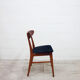 Chaise danoise teck et velours des années 50