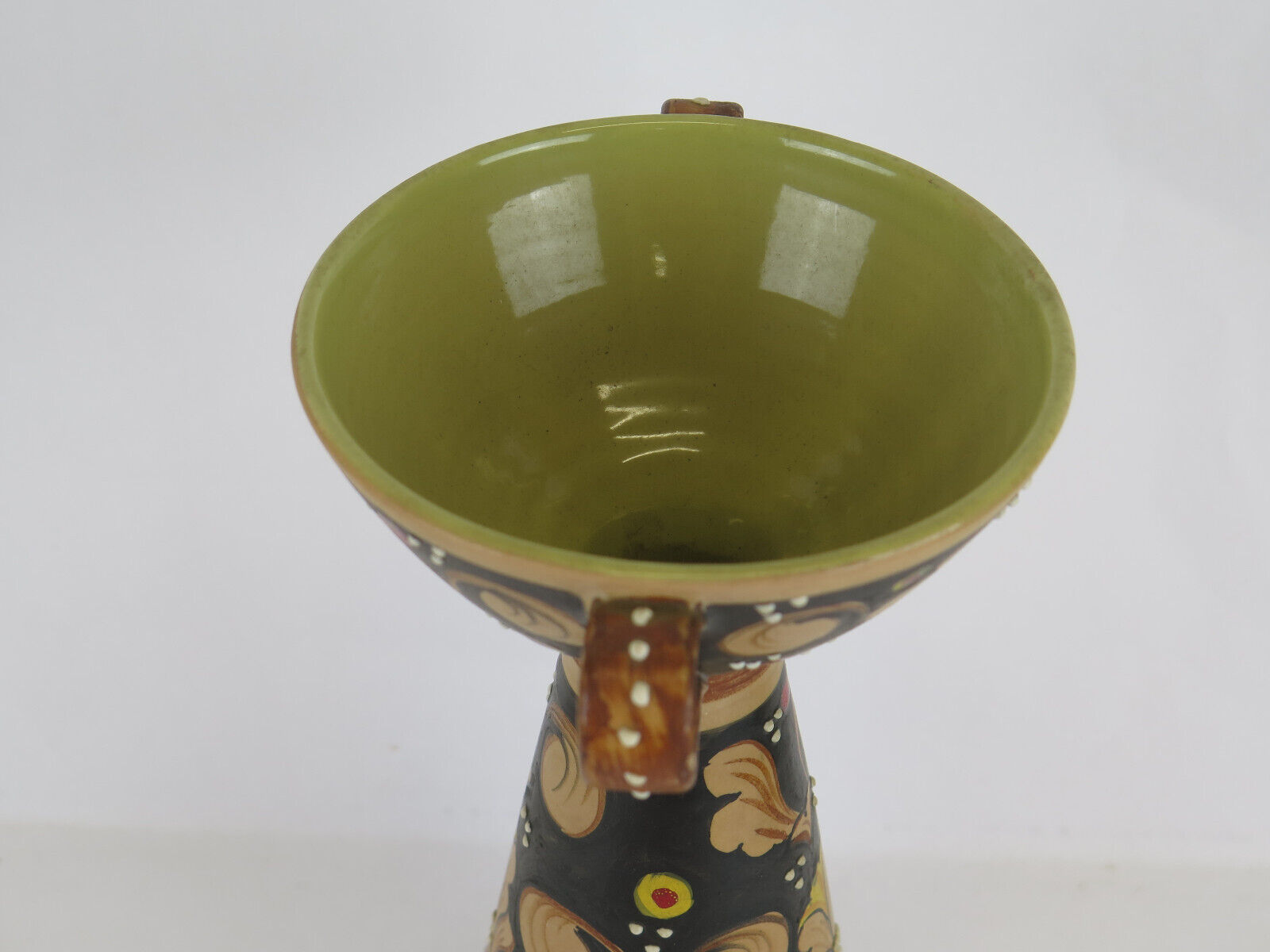 Deruta Santucci vase hand-painted terracotta signed numbered vintage Italy VA2