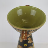 Deruta Santucci vase hand-painted terracotta signed numbered vintage Italy VA2