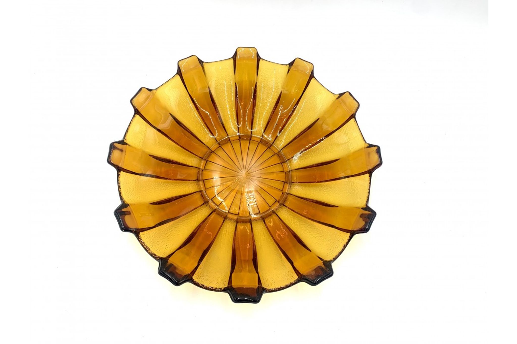 Honey glass platter, Poland, 1960s
