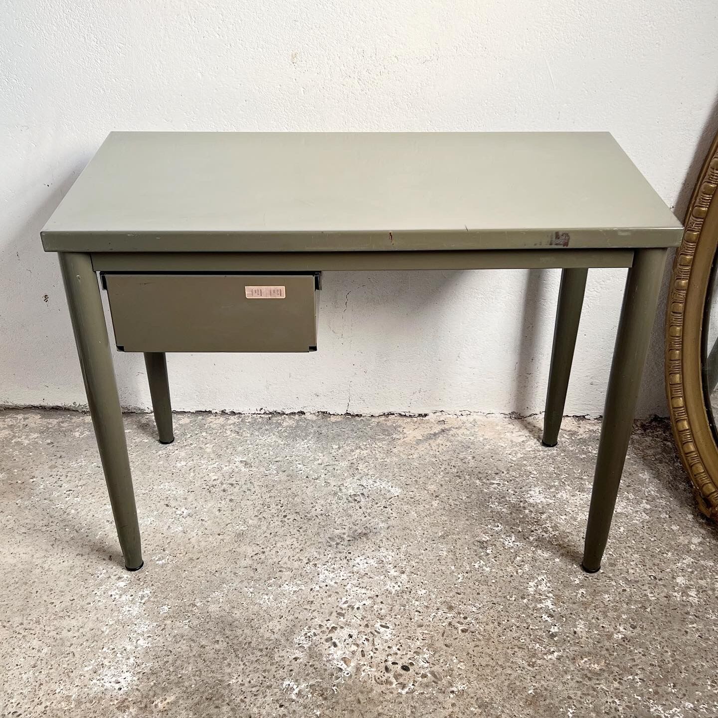 Vintage khaki metal desk