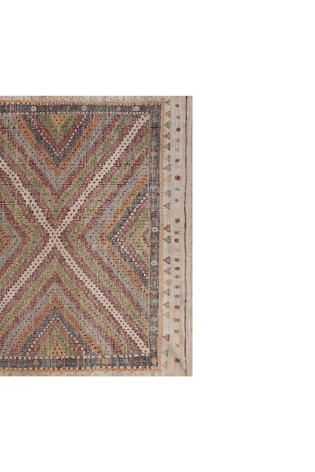 Vintage Turkish kilim handwoven 207x316 cm