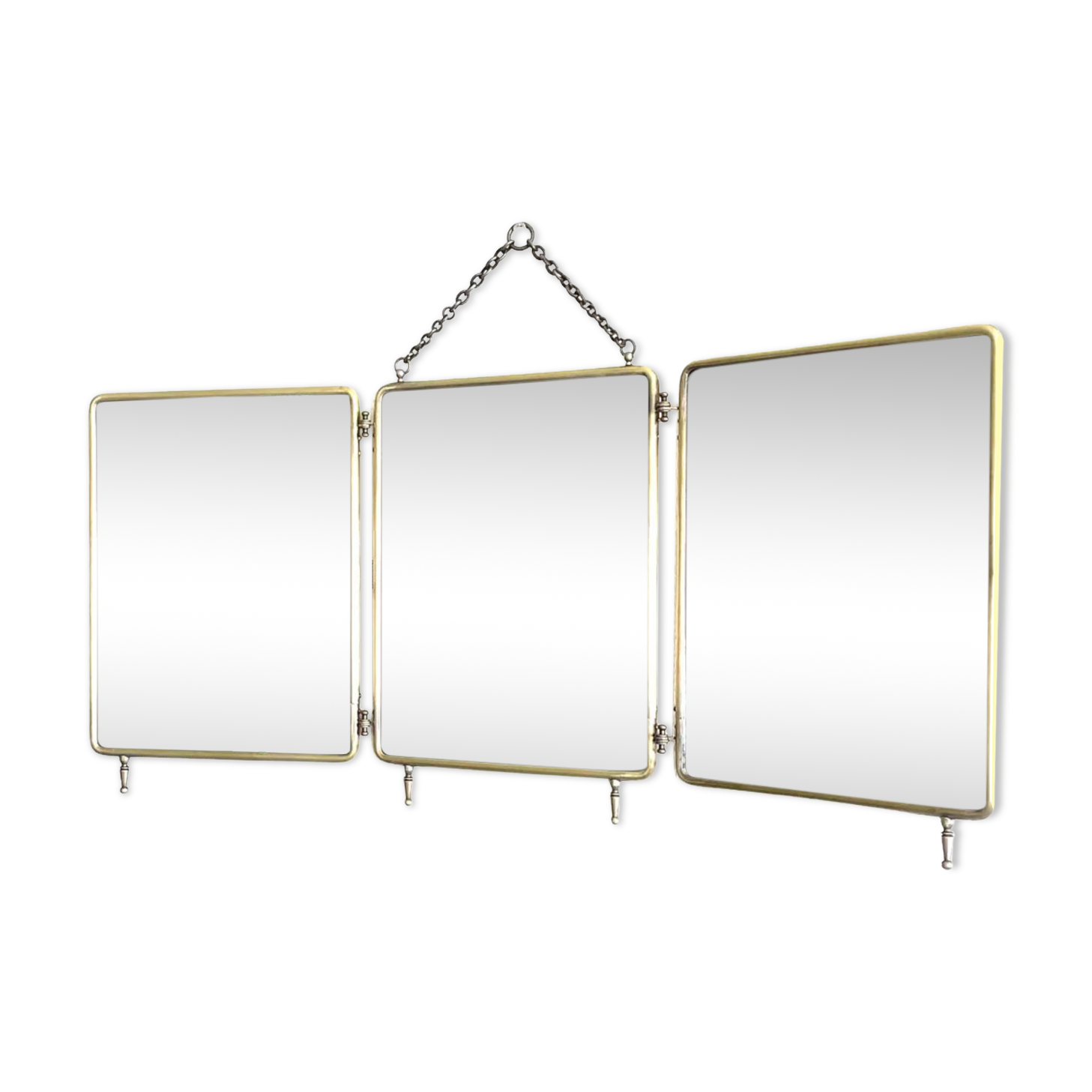 Triptych barber's mirror